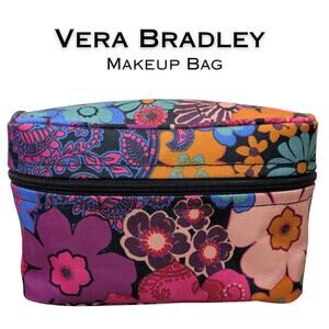 Vera Bradley Cosmetic Makeup Travel Bag Floral Bright Bold Multicolor Coachella